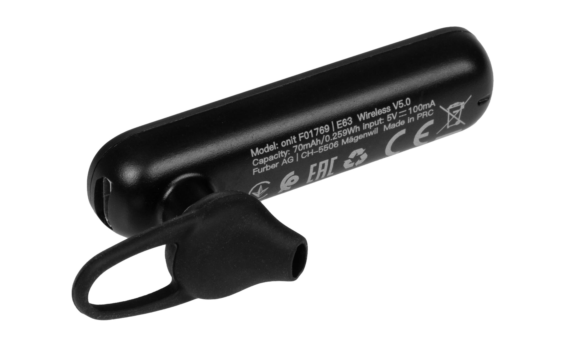 ONIT F01769 True Wireless Ohrbügel – Mono, BT 5.0, Schwarz