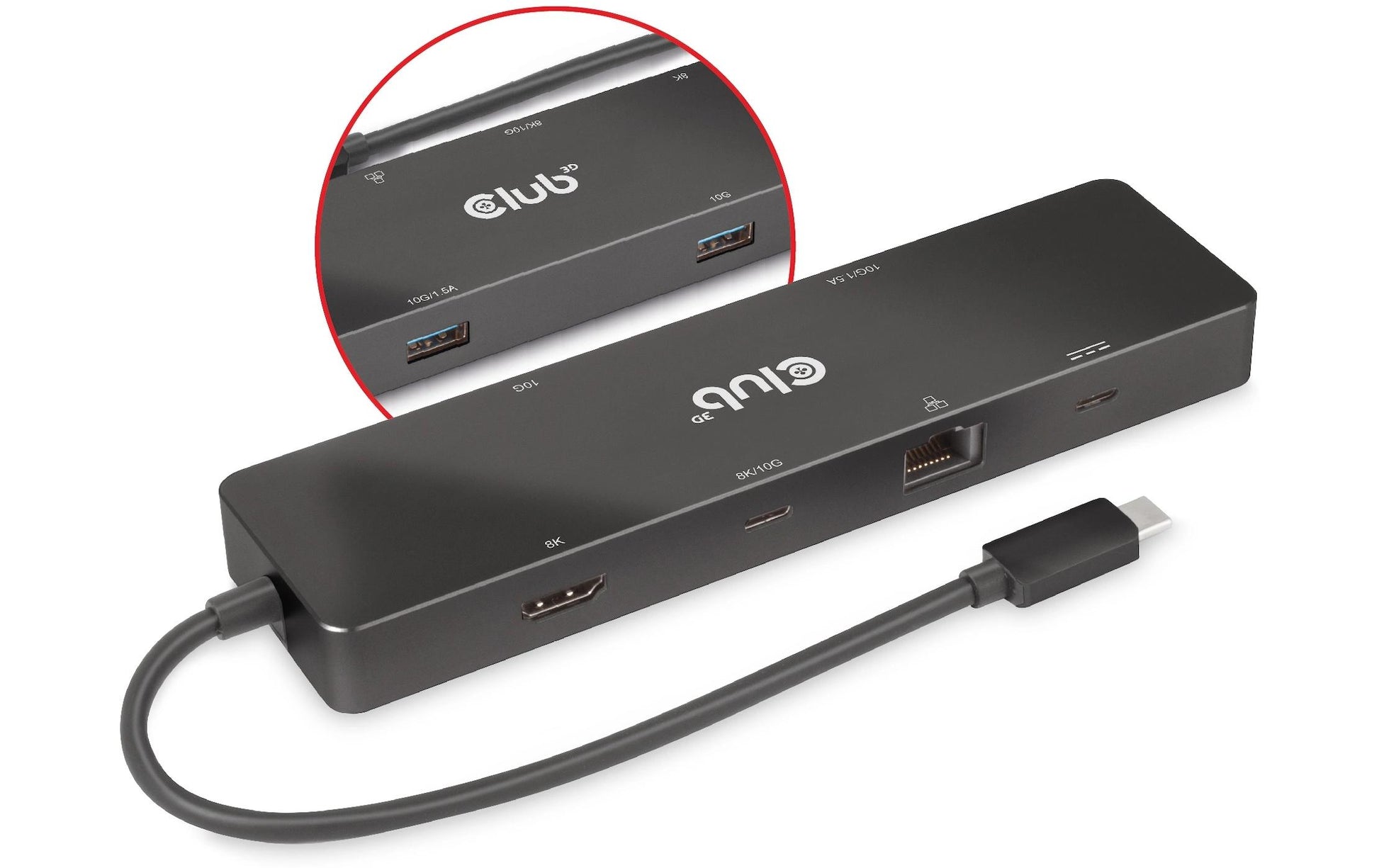 CLUB3D Club 3D Dockingstation – USB-C, 1× DP, 1× HDMI, 2× USB-A, 100 W PD, GbE, für Universal