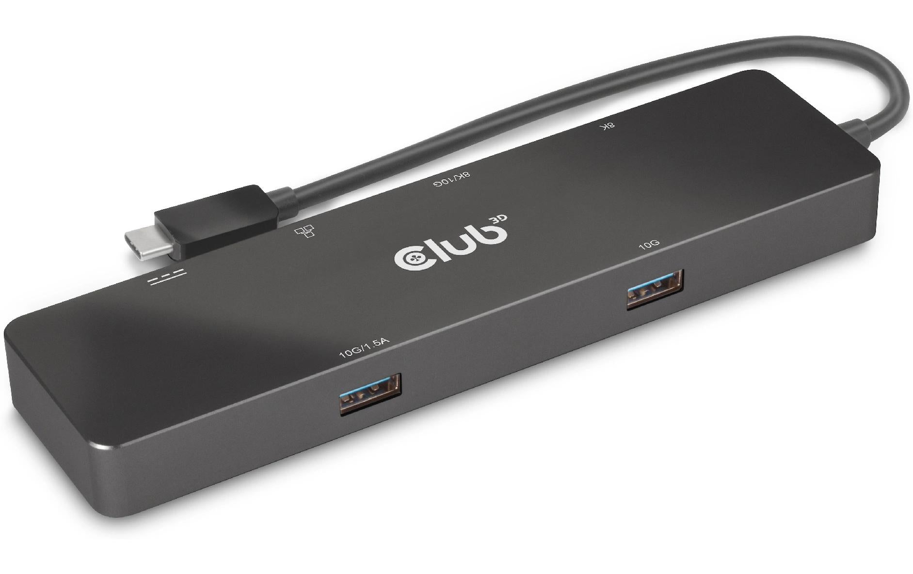 CLUB3D Club 3D Dockingstation – USB-C, 1× DP, 1× HDMI, 2× USB-A, 100 W PD, GbE, für Universal
