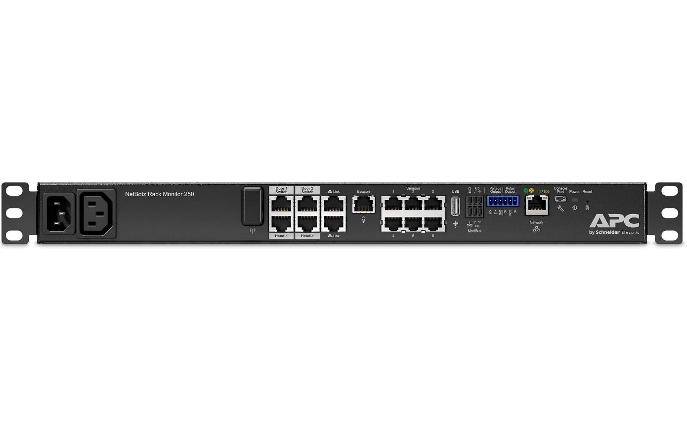 APC NetBotz Rack Monitor 250 Sensor-Gateway/Monitor – RJ-45, 0–45 °C, Rack-montierbar