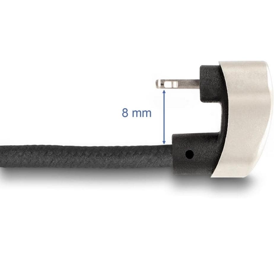 DeLOCK Daten- & Ladekabel – USB-C auf Lightning 1 m, MFi zertifiziert, 27 W, abgewinkelt – für iPhone/iPad