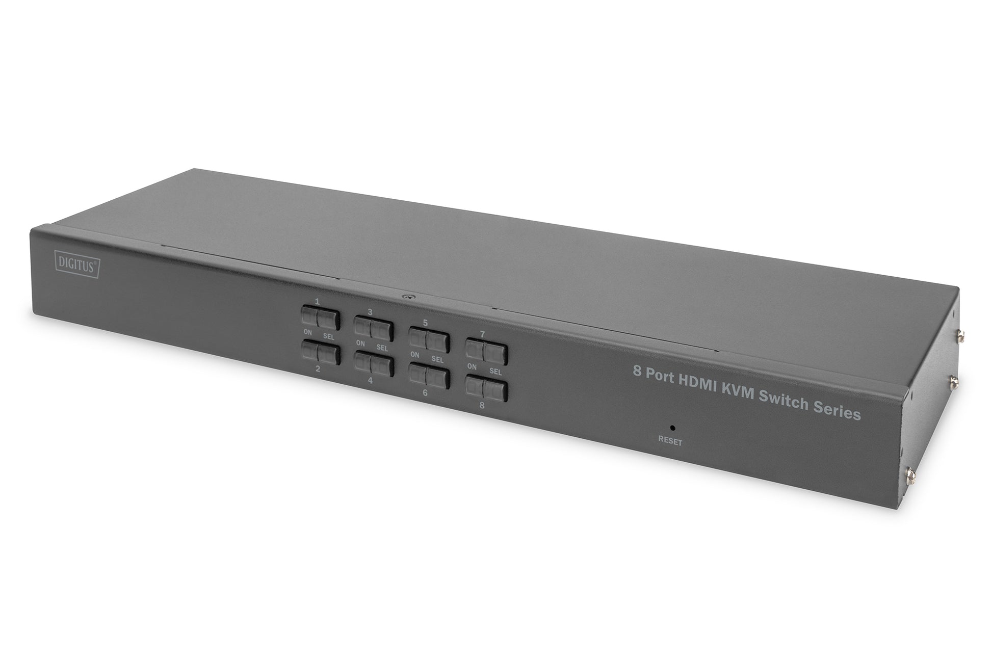 Digitus Single View – KVM-Switch 8×1, HDMI/USB 2.0, 4K (3840 × 2160), Rack-Einbau, OSD