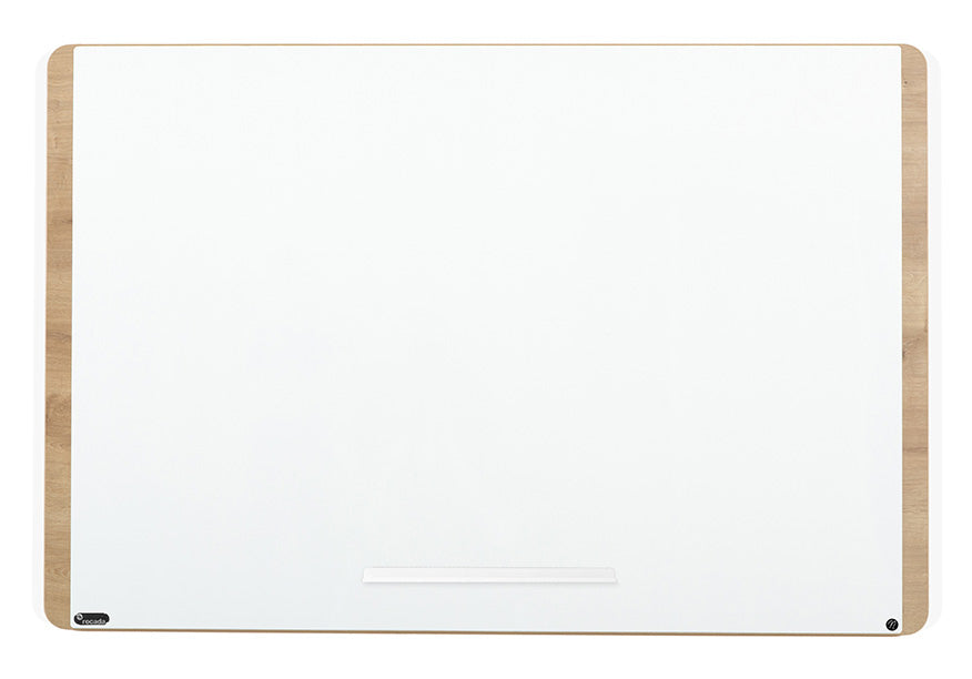 Rocada Whiteboard – 150 × 100 cm, lackierter Stahl, magnetisch, Holzrahmen, Eiche