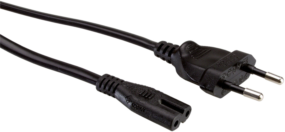 ROLINE Netzkabel – Eurostecker (CEE 7/16) – IEC C7, 3 m, 250 V/2,5 A, Schwarz