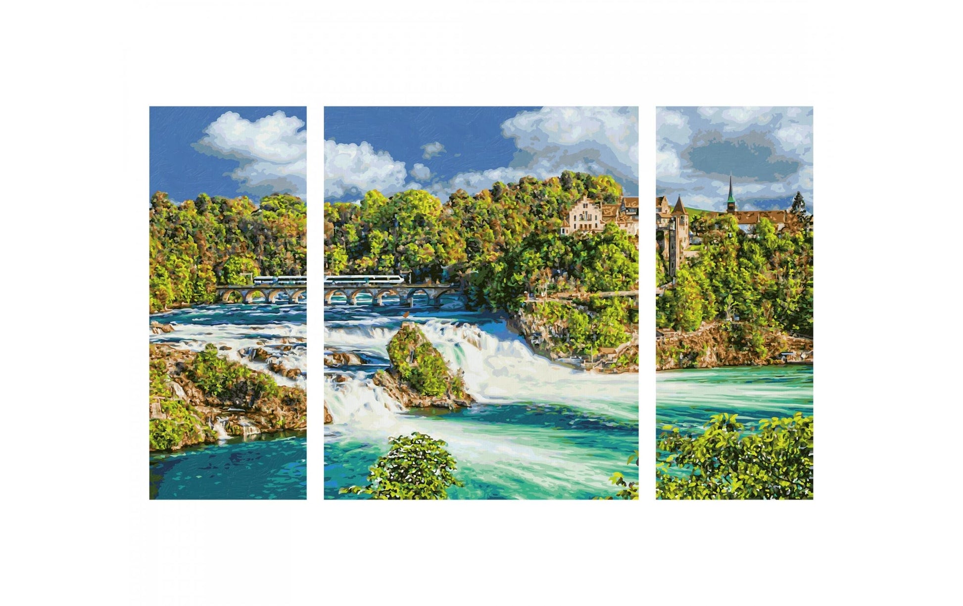 Schipper Naturschauspiel Rheinfall – Malen-nach-Zahlen-Set – 3-teilig, 40/20 × 50 cm – ab 14 Jahren