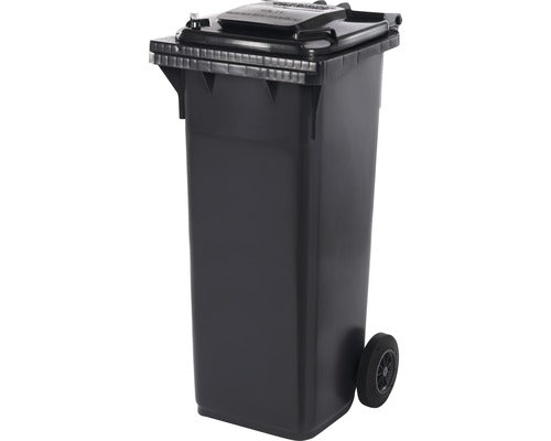 Verwo Abfallcontainer – 140 l – mit Deckel – Kunststoff, Anthrazit – B × H × T 480 × 1075 × 540 mm
