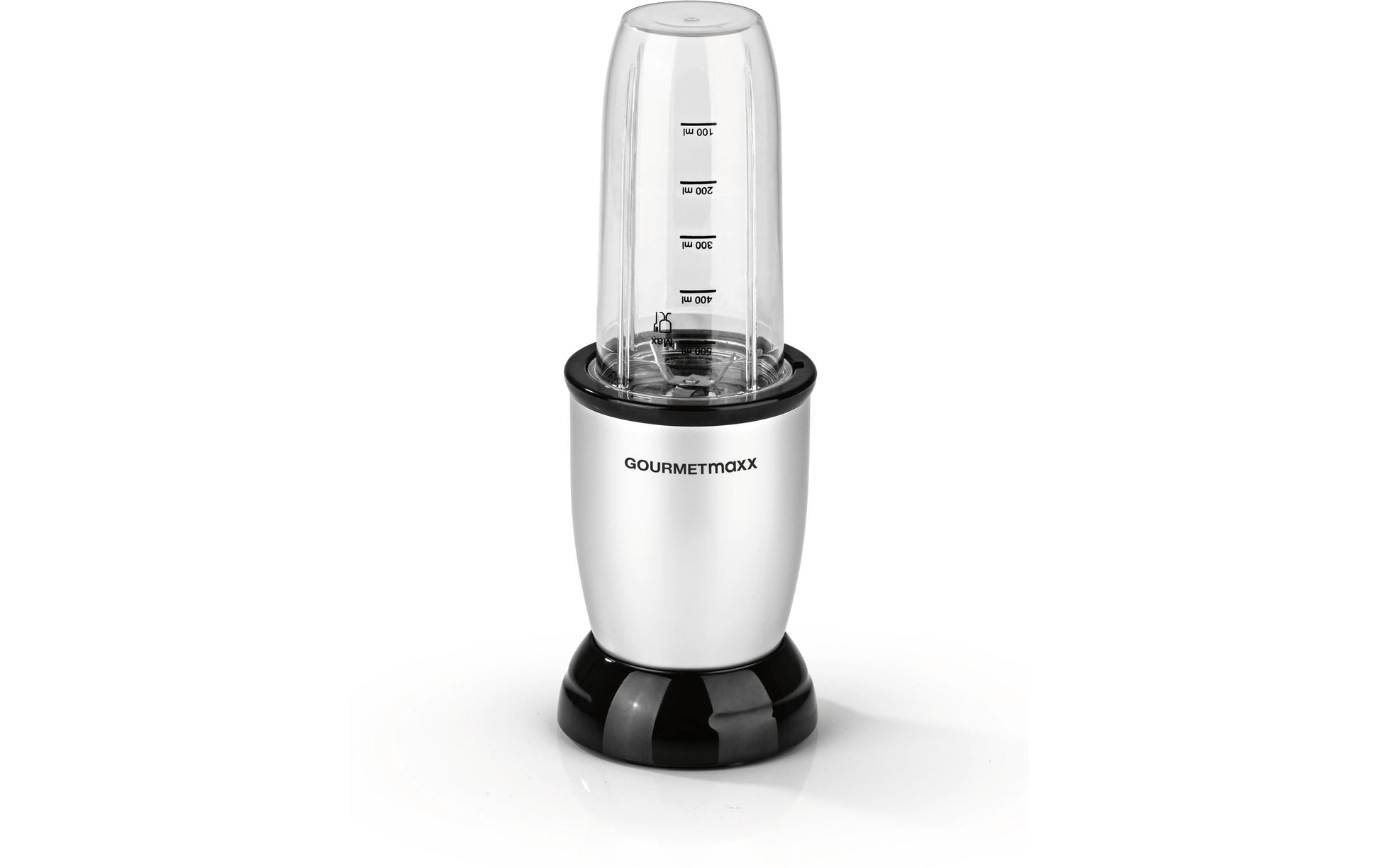 Gourmetmaxx Smoothie-Mixer 11003 – 0,7 l, 500 W, 2-faches Edelstahl-Messer – Schwarz/Silber