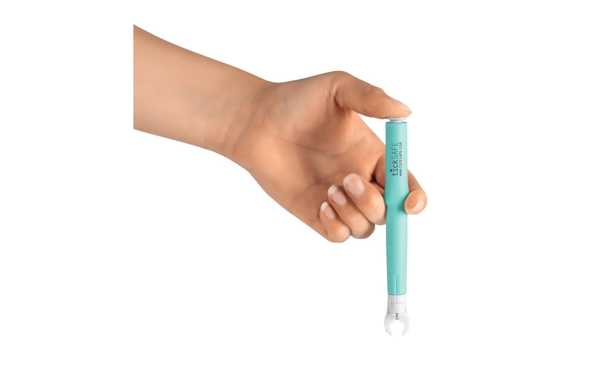 tickSAFE Zeckenentferner – für Tiere – 16,9 cm – weiss/türkis