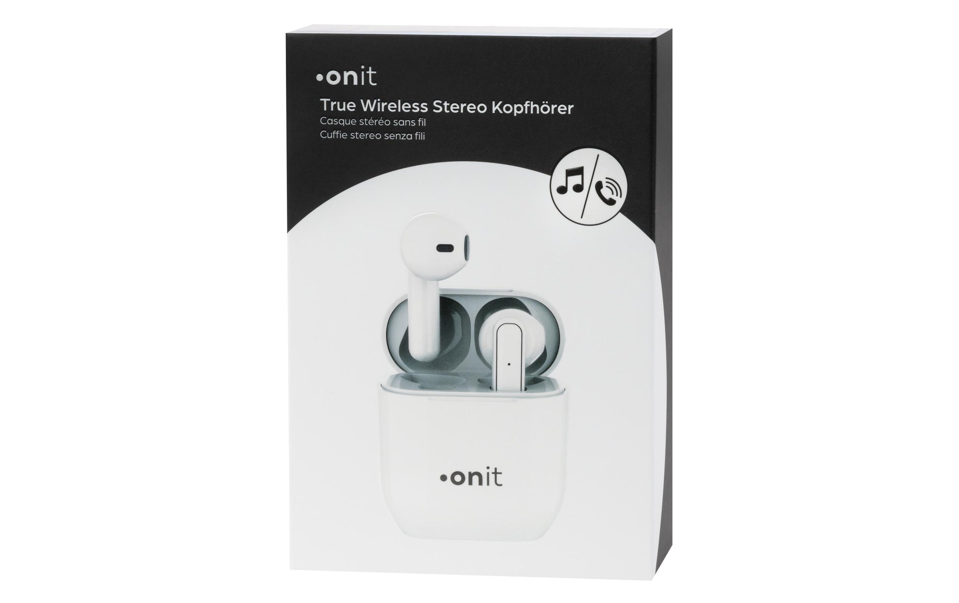 ONIT TWS Headset Start – True Wireless In-Ear Kopfhörer – Bluetooth 5.0, Ladebox, USB-C – Weiss – bis 3 h