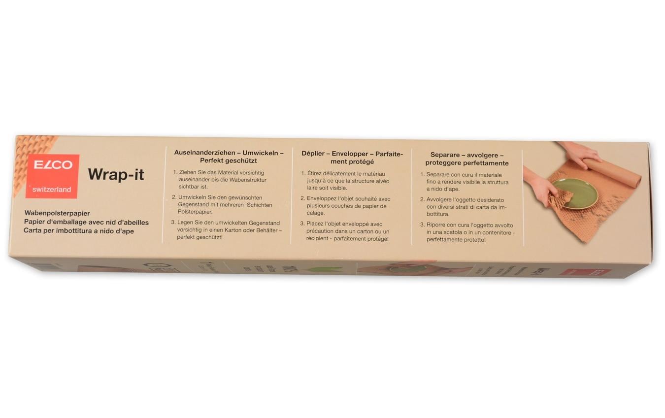 Elco Papierpolster-Wrap, Wabenpolsterpapier – 350 mm × 10 m – 80 g/m2 – Papier, braun