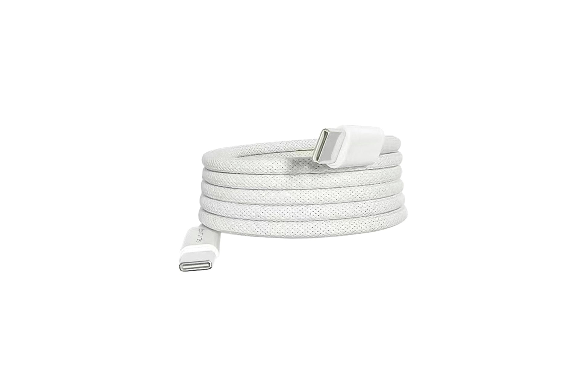 4smarts USB-C auf USB-C Kabel – USB 2.0 (480 Mbit/s) – 1,5 m – PD 100 W – Magnetisch, Geflochten – Weiss