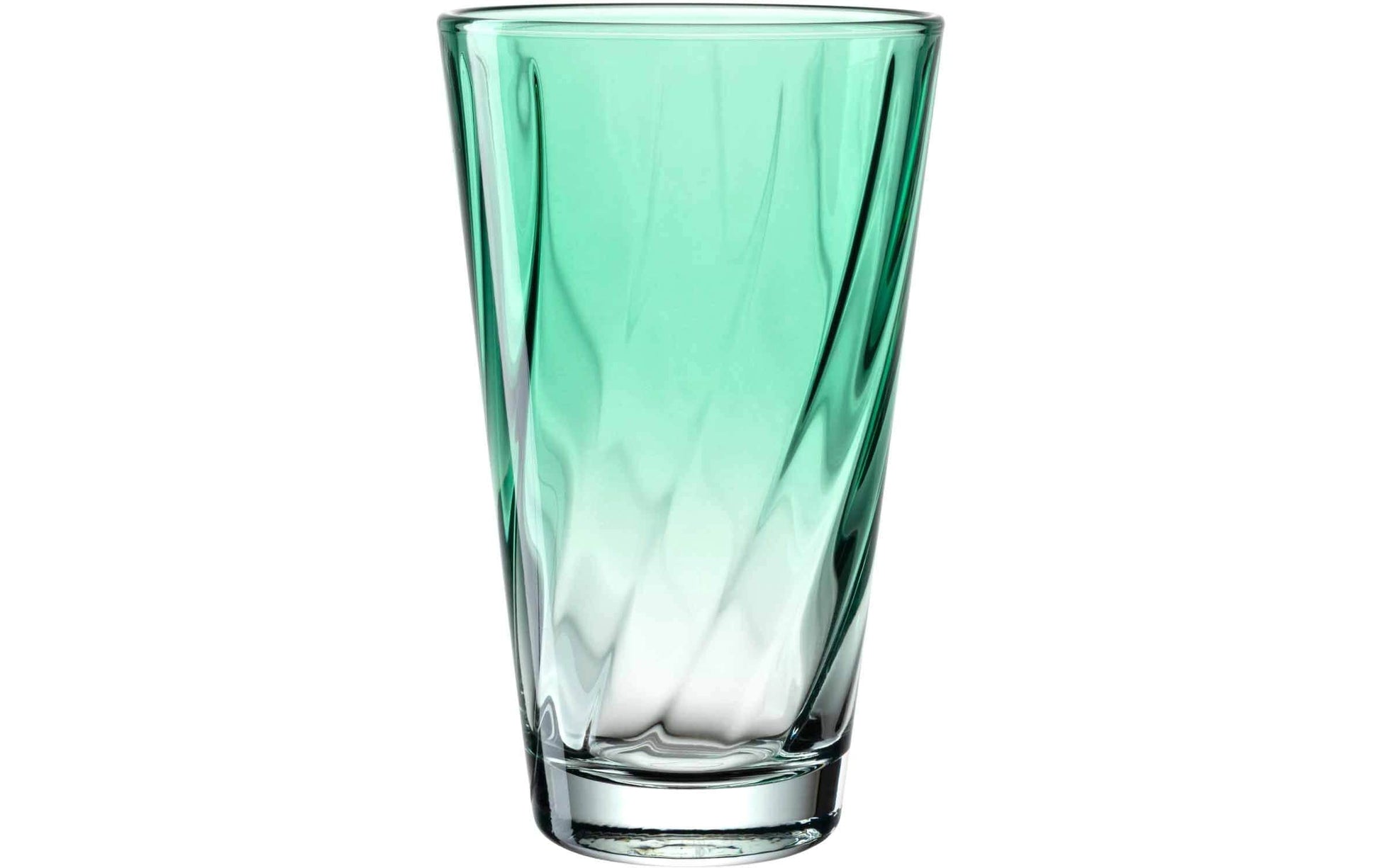 LEONARDO Twist Trinkglas – 0,30 l, Kalk-Natron-Glas, Türkis, spülmaschinenfest, 4 Stück