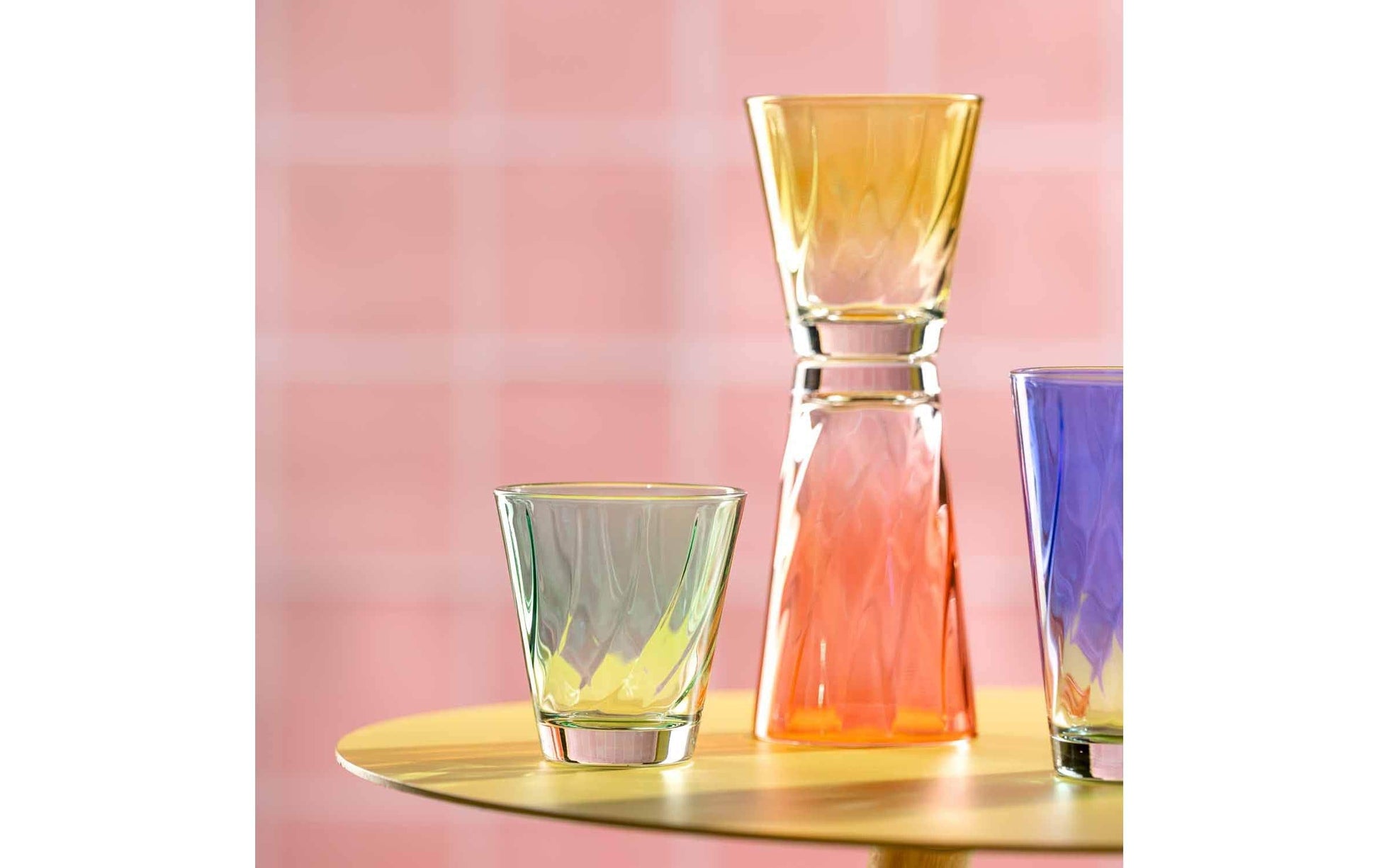 LEONARDO Trinkglas – 0,30 l, Glas, Rot, Lackiert, Spülmaschinenfest, 4 Stück
