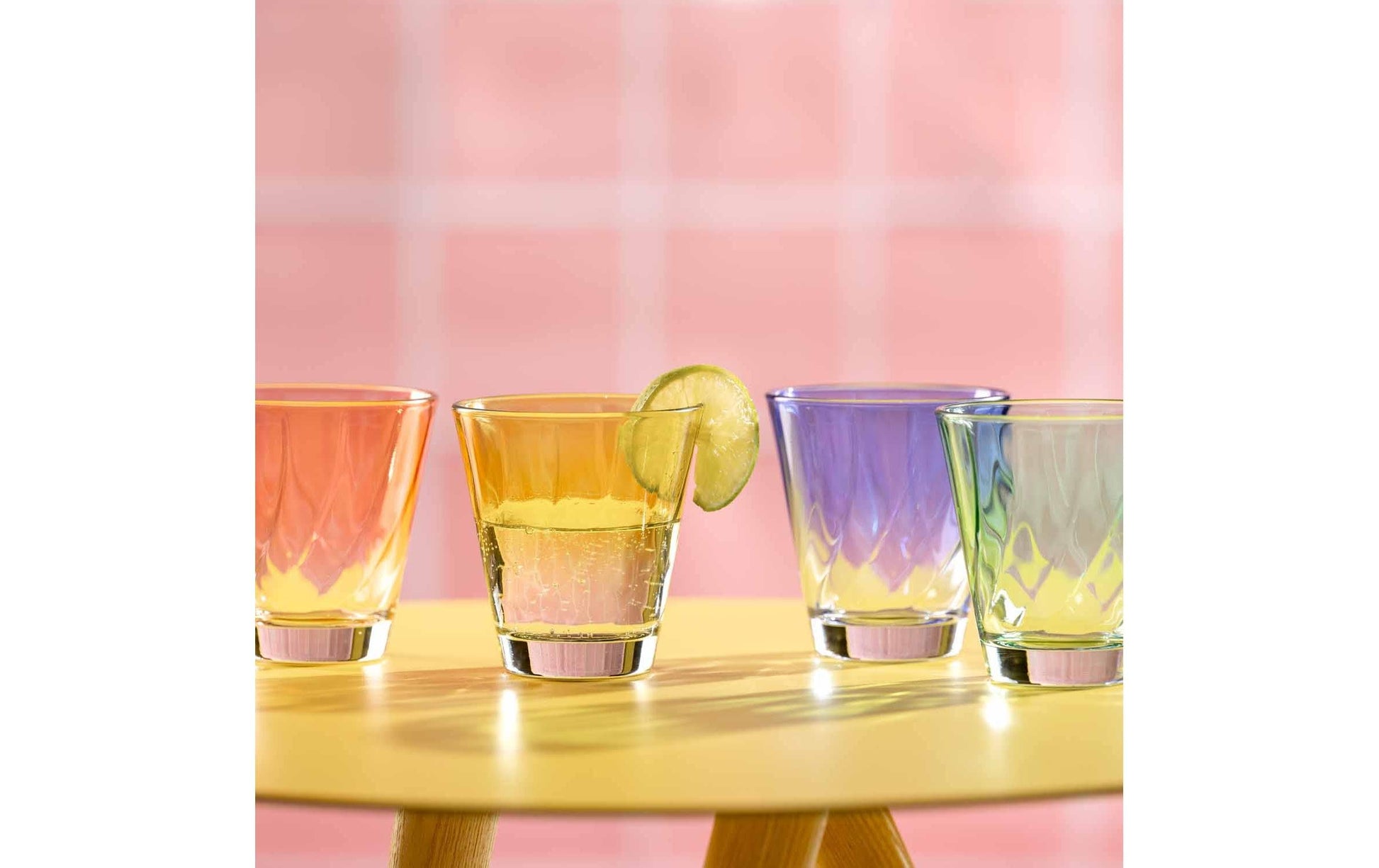LEONARDO Trinkglas – 0,22 l, Glas, Mehrfarbig, Spülmaschinenfest, 4 Stück