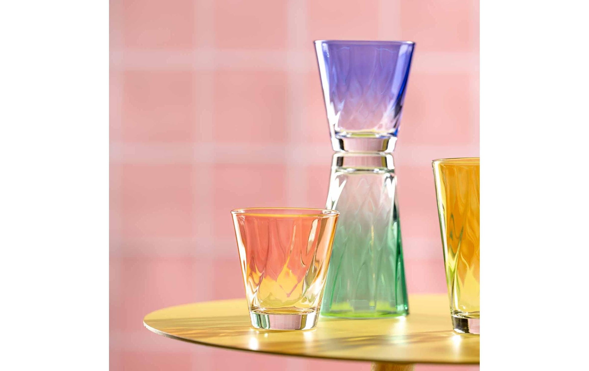 LEONARDO Twist Trinkglas – 0,30 l, Kalk-Natron-Glas, Türkis, spülmaschinenfest, 4 Stück