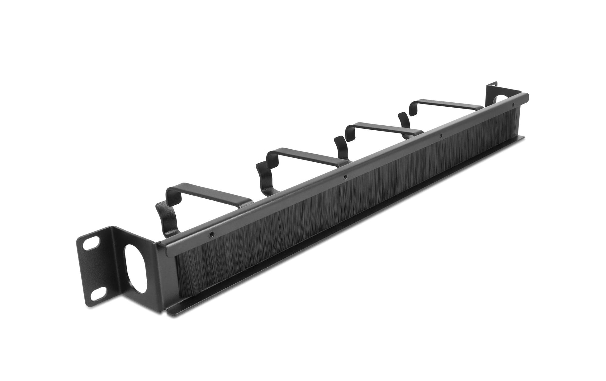 DeLOCK 19" 1U Rangierpanel, 4 Bügel, 482,6×96,2×44 mm, Metall/Nylon – Schwarz