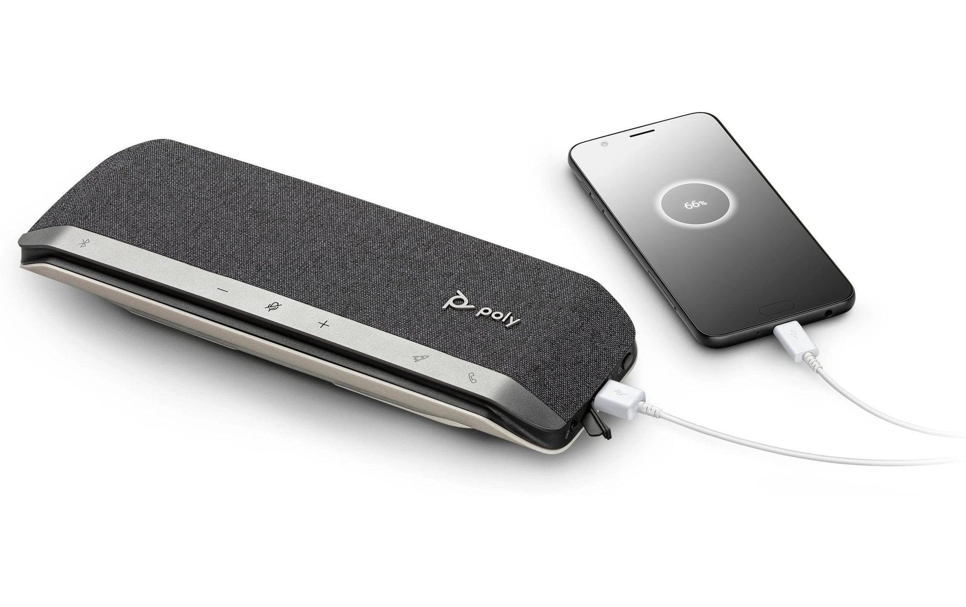 Poly Sync 40-M Konferenzlautsprecher – USB/Bluetooth, USB-C/A, für Microsoft Teams, Silber, IP64