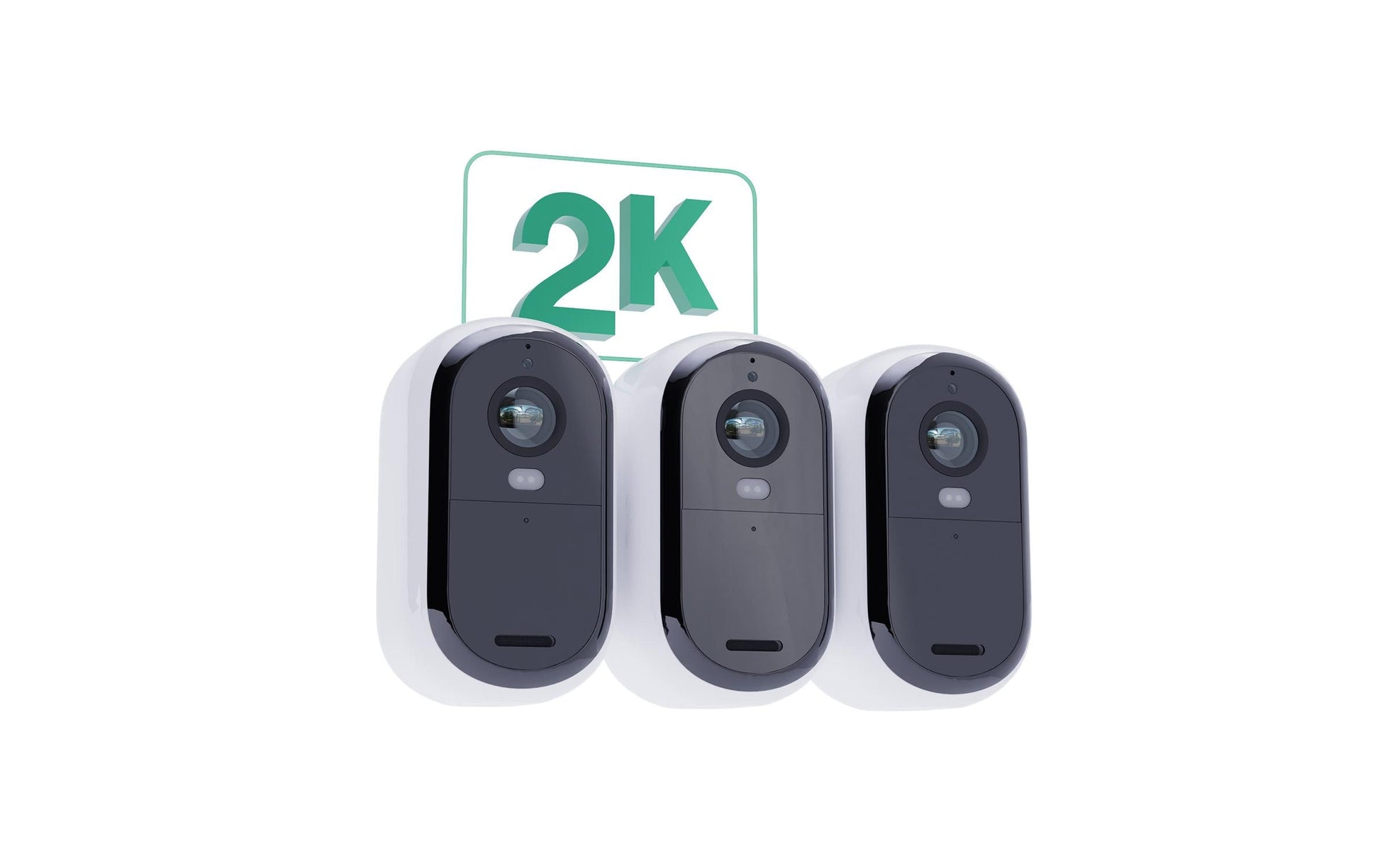 Arlo VMK3350 IP-Kamera – 4 MP, Solar betrieben, Nachtsicht 91 m, Weiss, 3er-Pack
