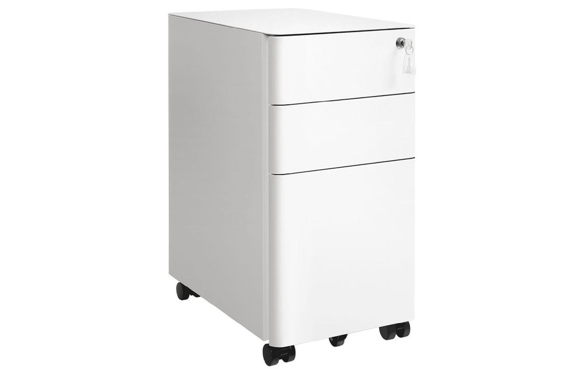 Songmics Schrank – Stahl, weiss, abschliessbar, 30 × 59,2 × 46 cm