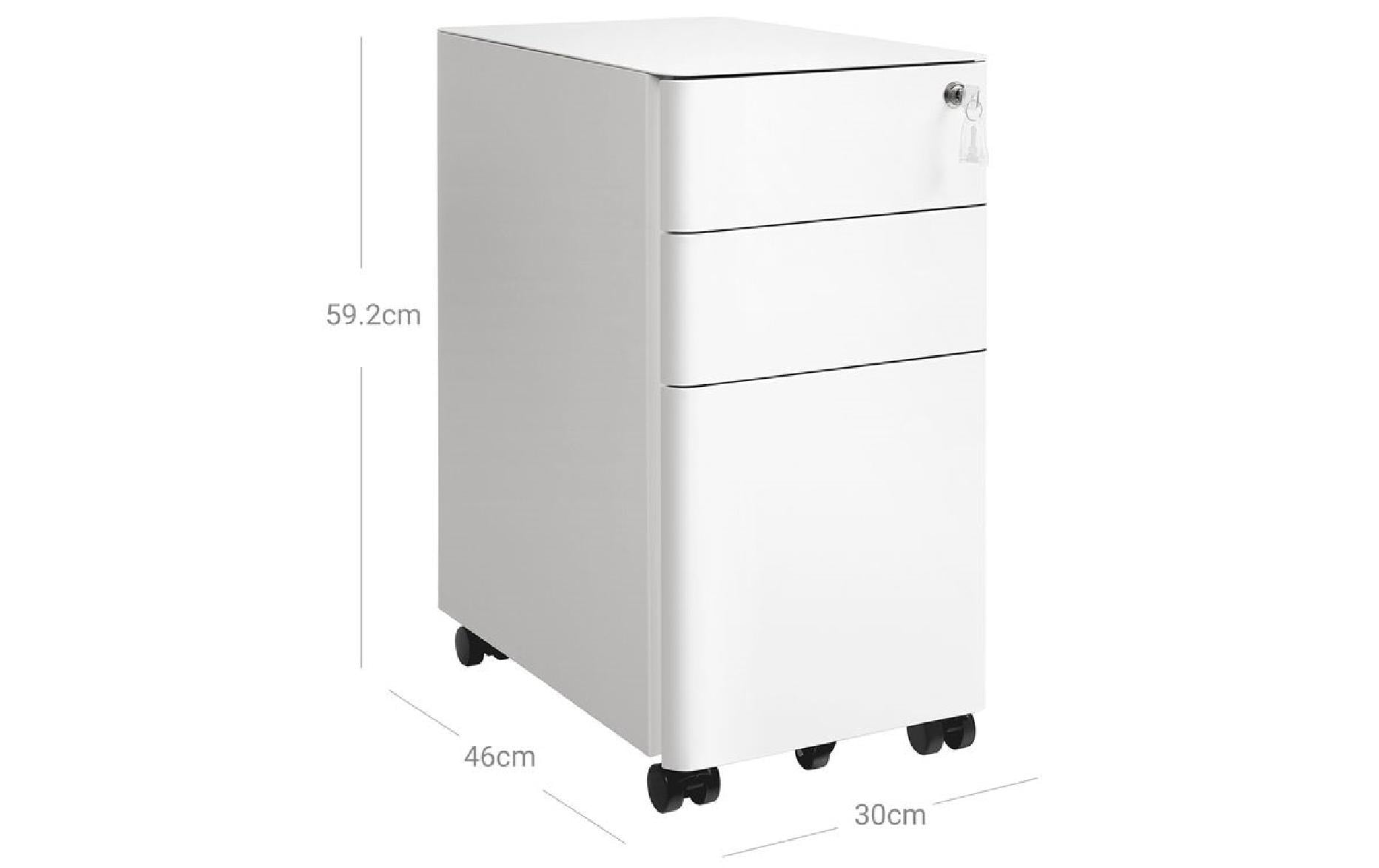 Songmics Schrank – Stahl, weiss, abschliessbar, 30 × 59,2 × 46 cm