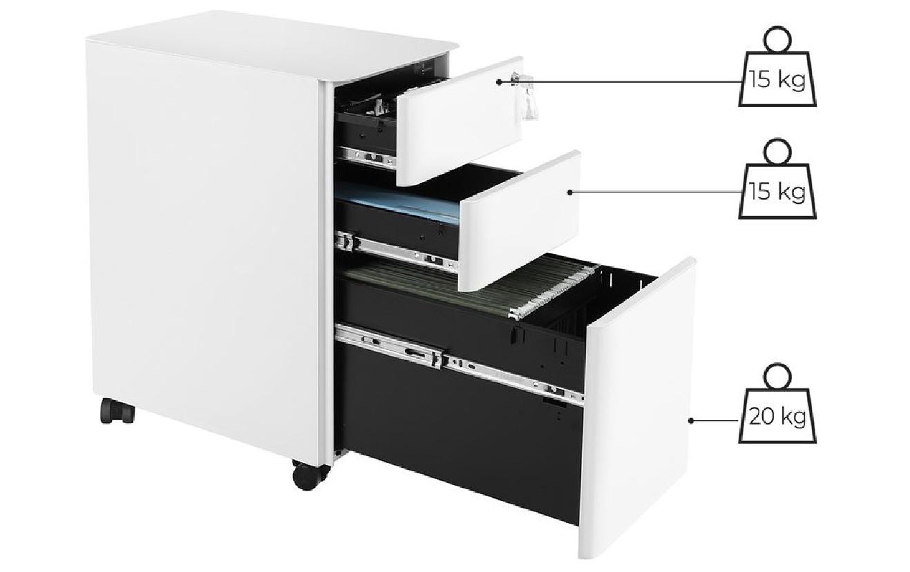 Songmics Schrank – Stahl, weiss, abschliessbar, 30 × 59,2 × 46 cm