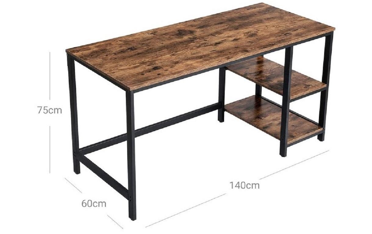 Vasagle Schreibtisch, 60 × 140 cm, braun/schwarz