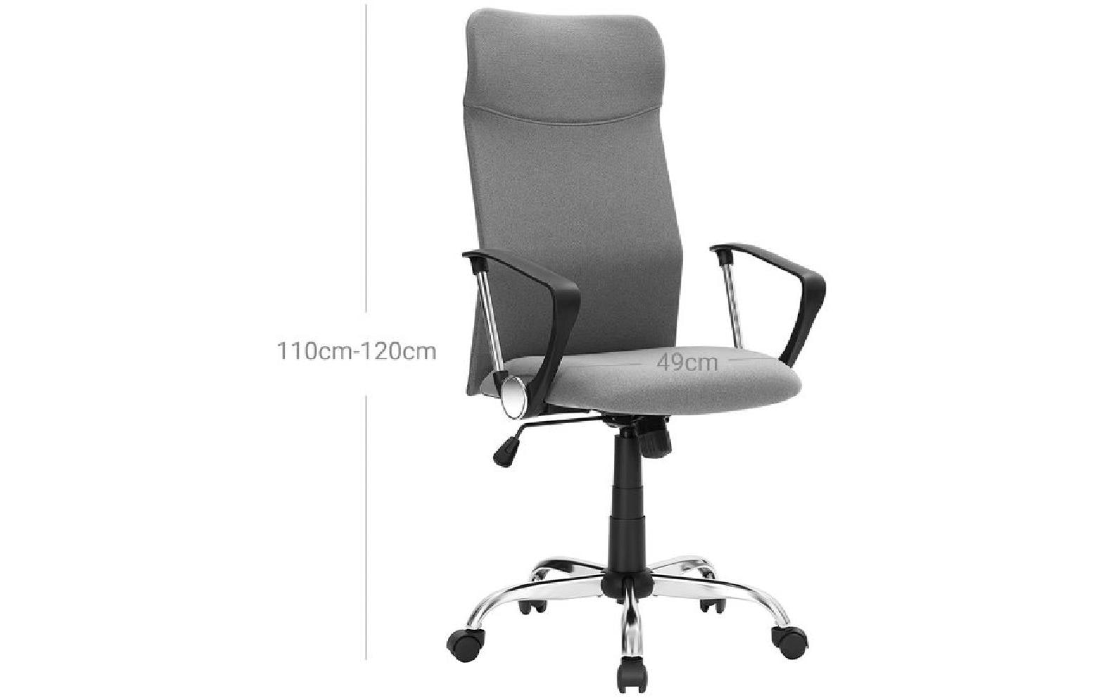 Songmics Bürostuhl – Sitzhöhe 46–56 cm, 120 kg, Grau