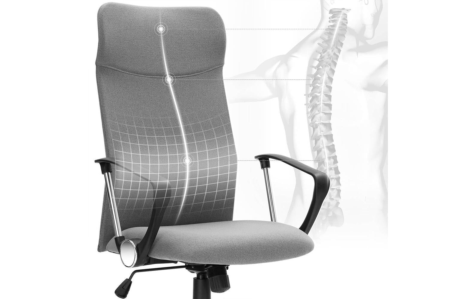 Songmics Bürostuhl – Sitzhöhe 46–56 cm, 120 kg, Grau