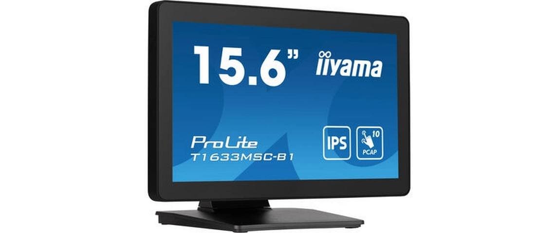 iiyama T1633MSC-B1 16" FHD PCAP 10-Touch – Zero-Bezel, 385 cd/m²