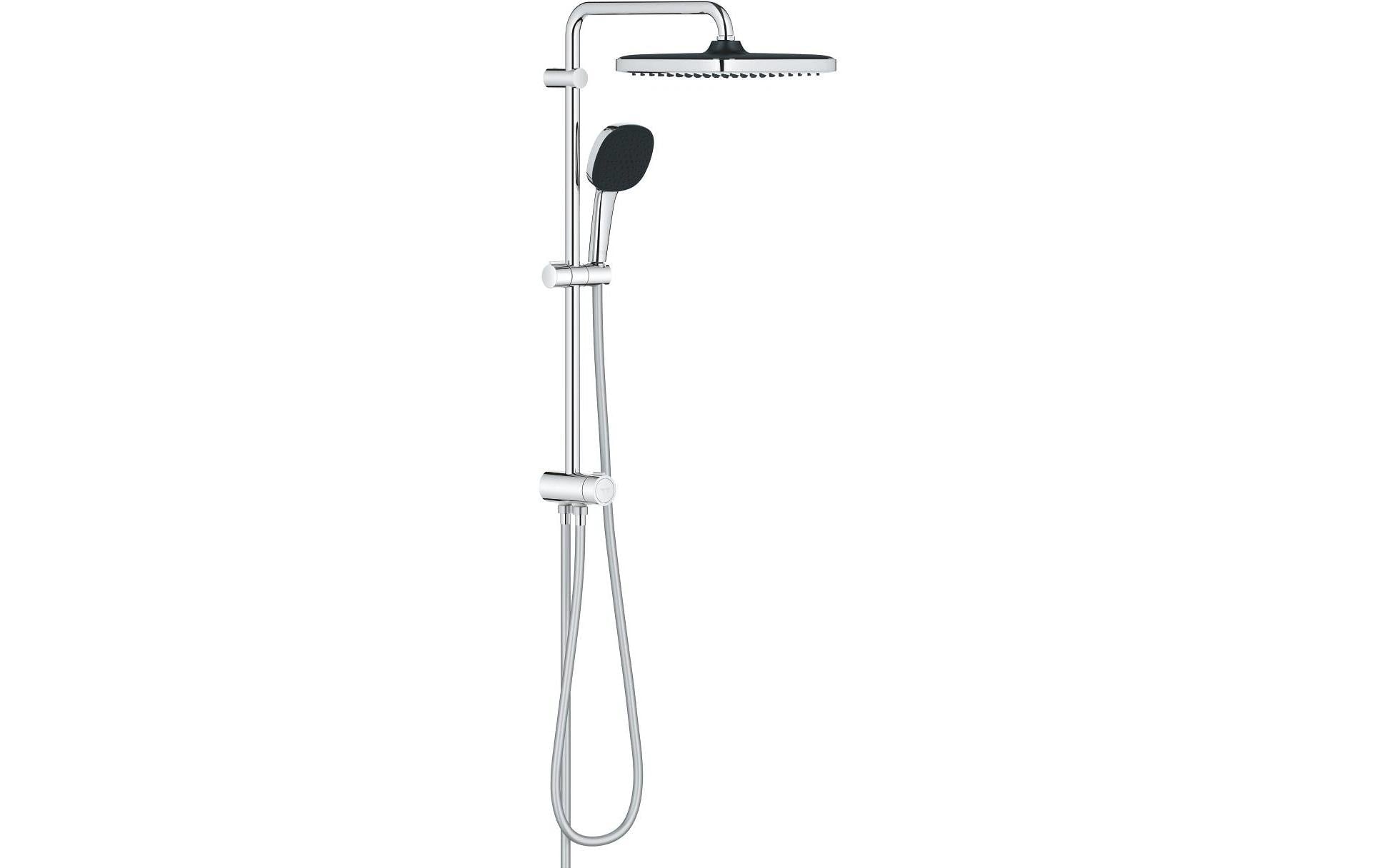 GROHE Duschsystem Vitalio Comfort 250 Flex – Schlauchlänge 125 cm, Kunststoff, Ohne Mischer, Chrom