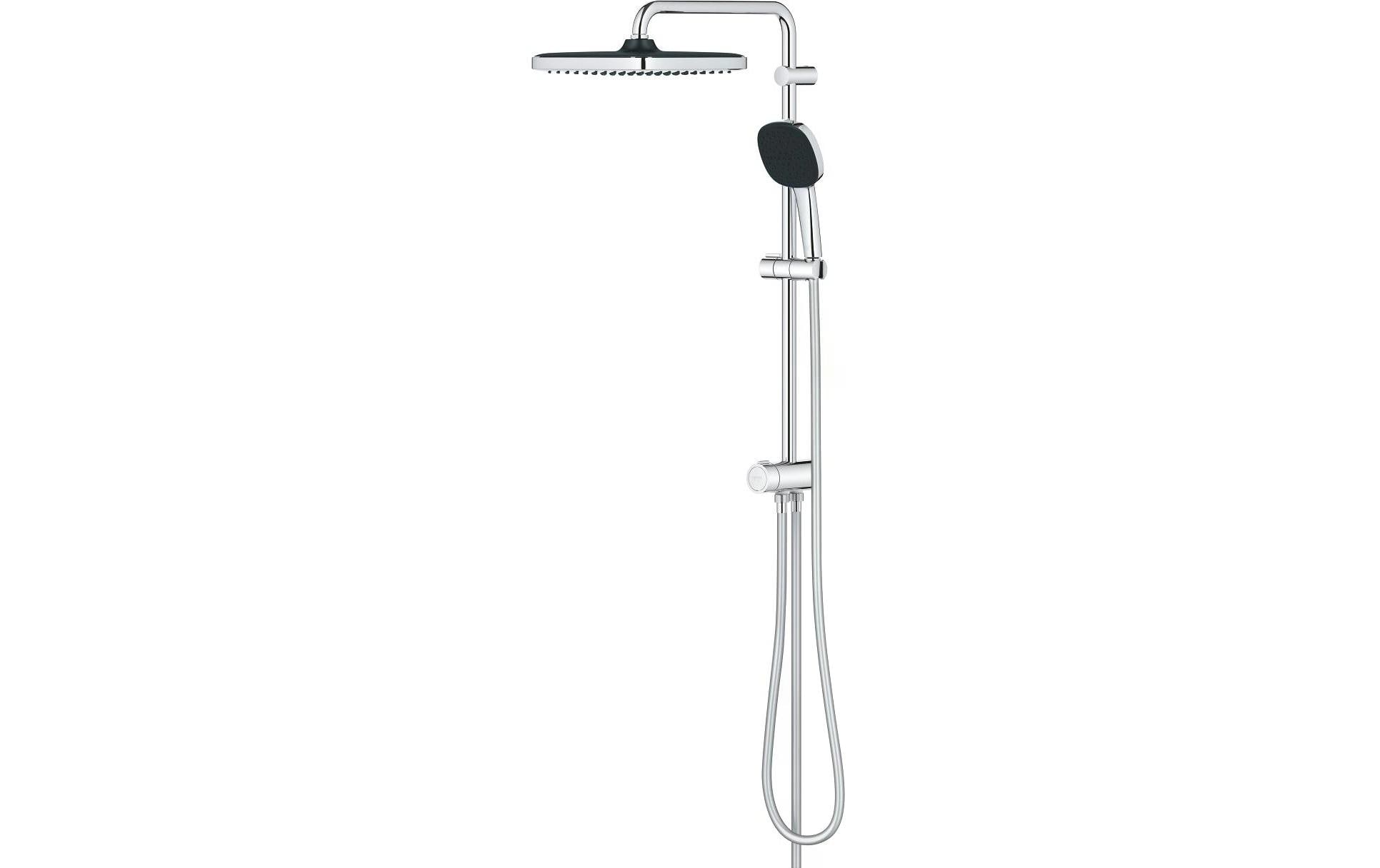 GROHE Duschsystem Vitalio Comfort 250 Flex – Schlauchlänge 125 cm, Kunststoff, Ohne Mischer, Chrom