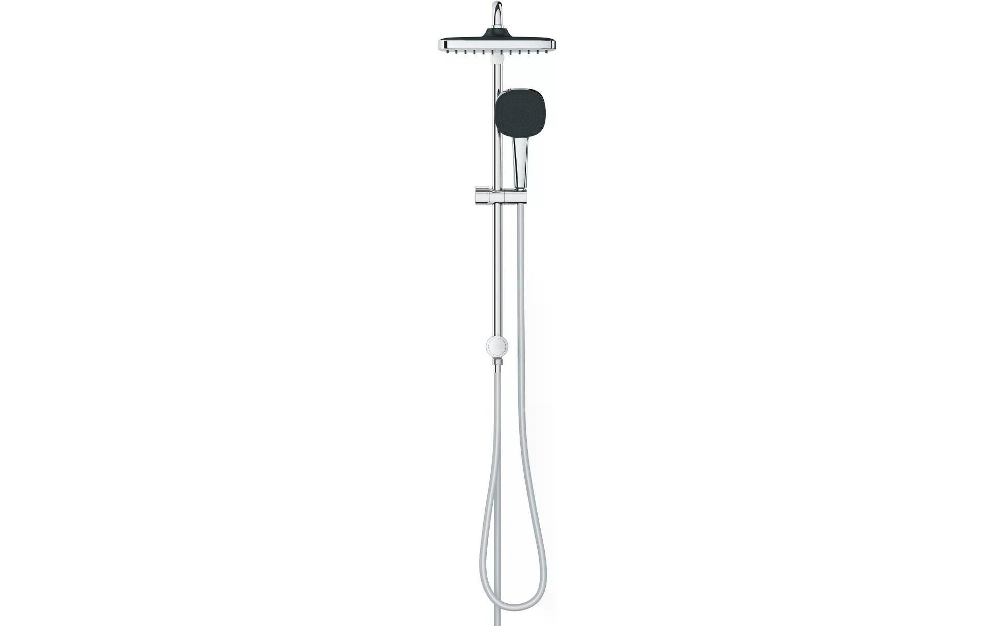 GROHE Duschsystem Vitalio Comfort 250 Flex – Schlauchlänge 125 cm, Kunststoff, Ohne Mischer, Chrom