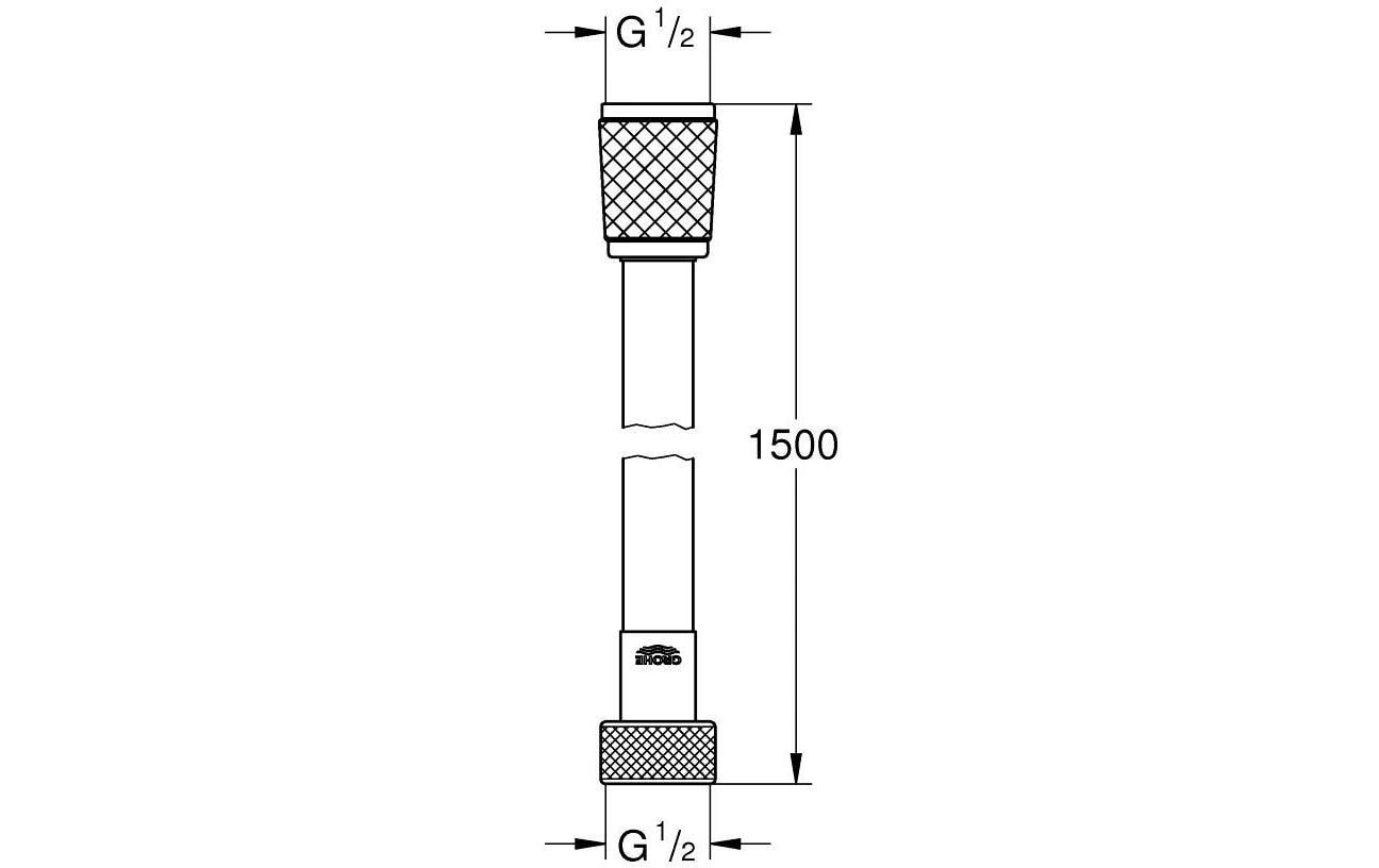 GROHE VitalioFlex Trend Brauseschlauch – 150 cm, Kunststoff, für Duscharmatur, Schwarz