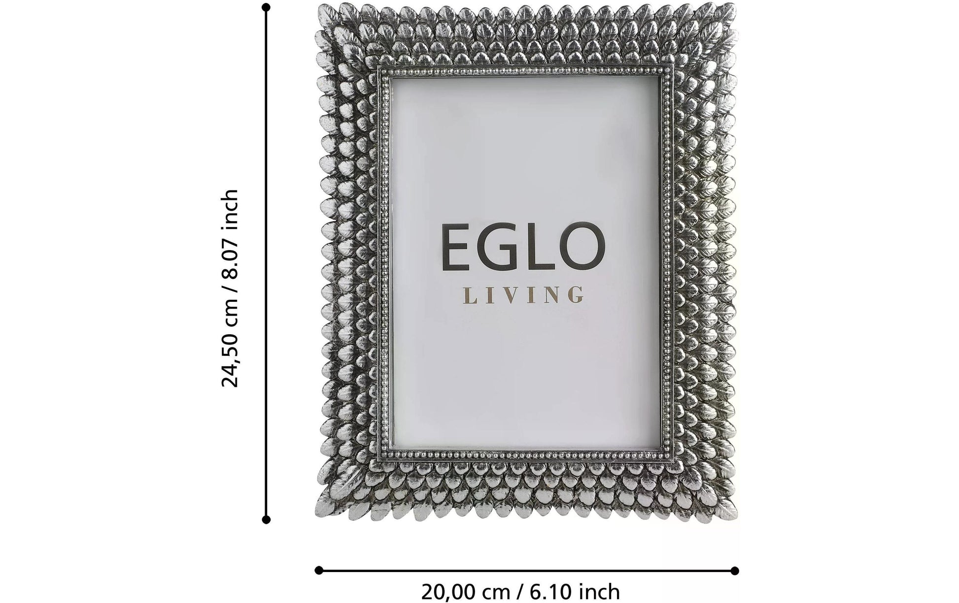 EGLO Bilderrahmen – für 13 × 18 cm – Glas & Kunststoff & Polyresin, silber