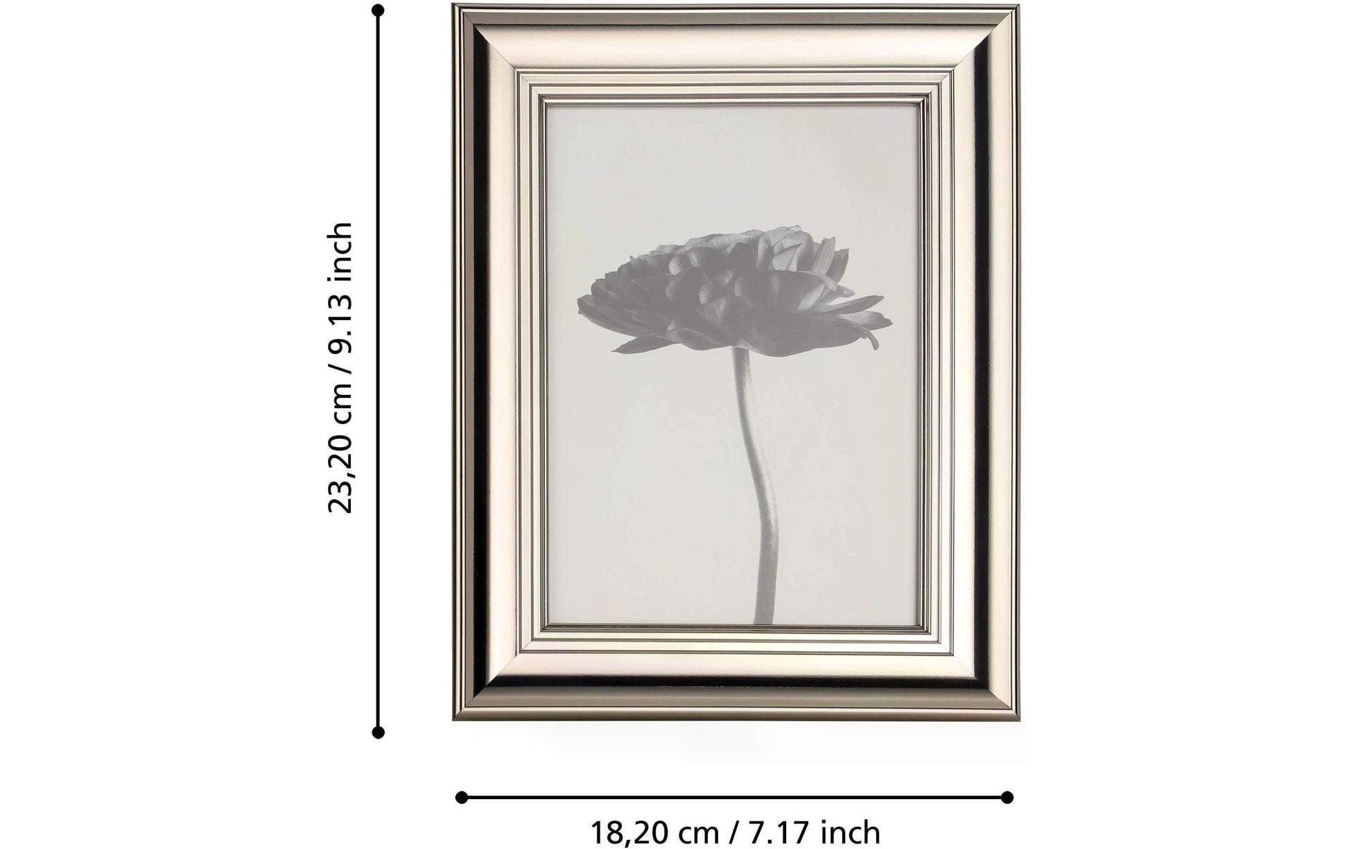 EGLO Bilderrahmen – für 13 × 18 cm – Glas & MDF & Kunststoff, silber