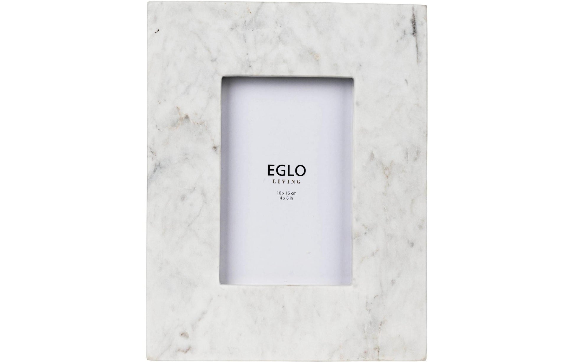 EGLO Siayan Bilderrahmen – für 10 × 15 cm – MDF & Marmor & Glas, weiss