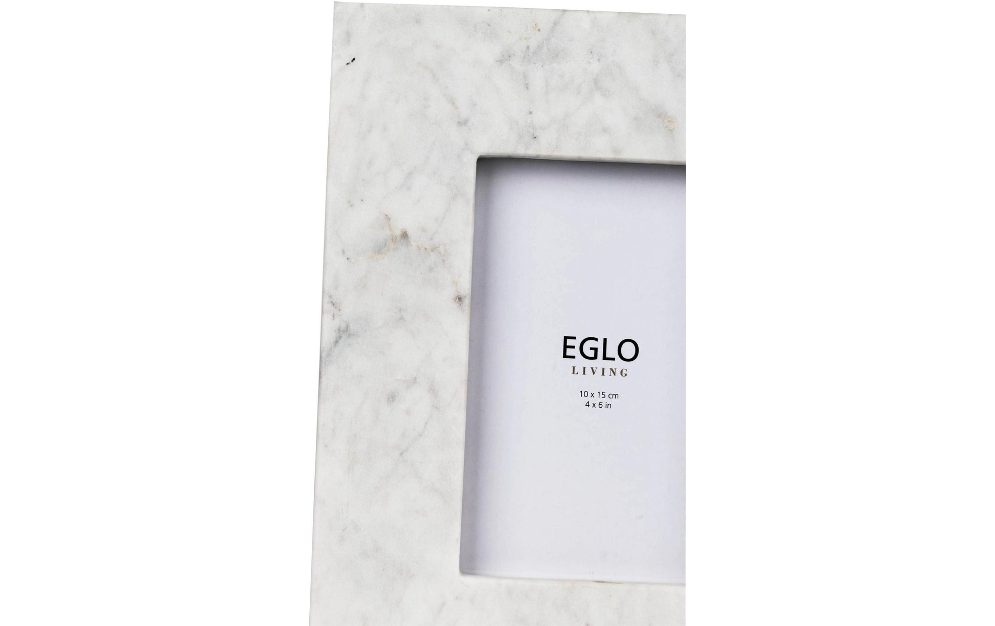 EGLO Siayan Bilderrahmen – für 10 × 15 cm – MDF & Marmor & Glas, weiss