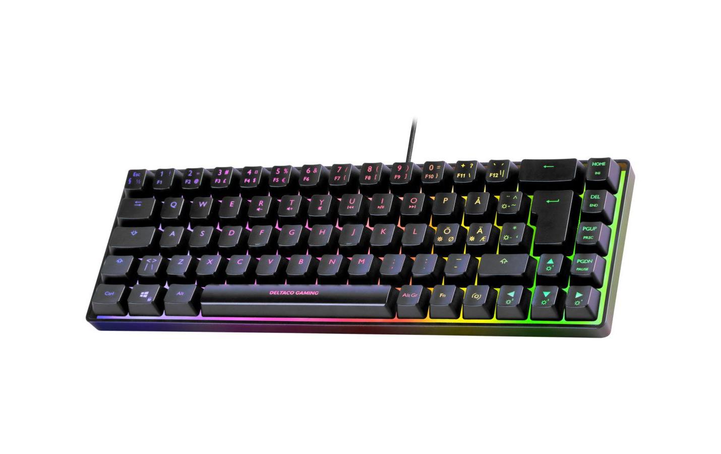 Deltaco Gaming GAM-158-CH – Gaming-Tastatur 60% – Membran, RGB – USB-A kabelgebunden – QWERTZ (CH)