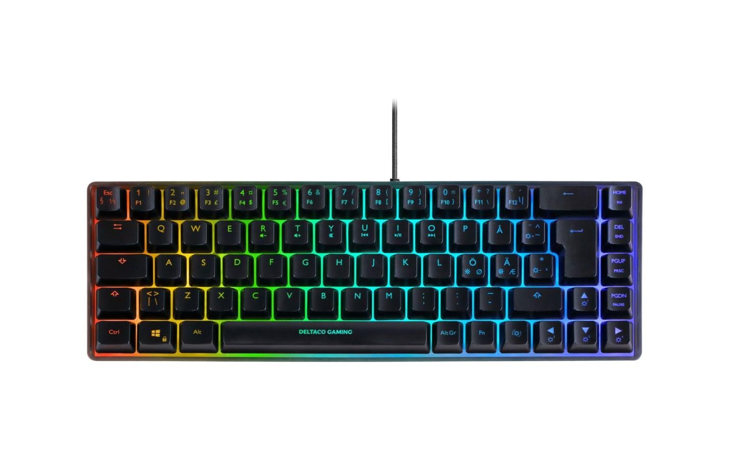 Deltaco Gaming GAM-158-CH – Gaming-Tastatur 60% – Membran, RGB – USB-A kabelgebunden – QWERTZ (CH)