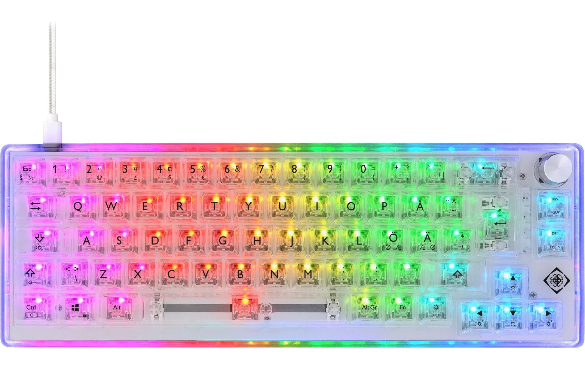 Deltaco Gaming GAM-160-T-CH – Gaming-Tastatur 65% – Mechanisch – Verkabelt, USB-C – QWERTZ (CH) – RGB