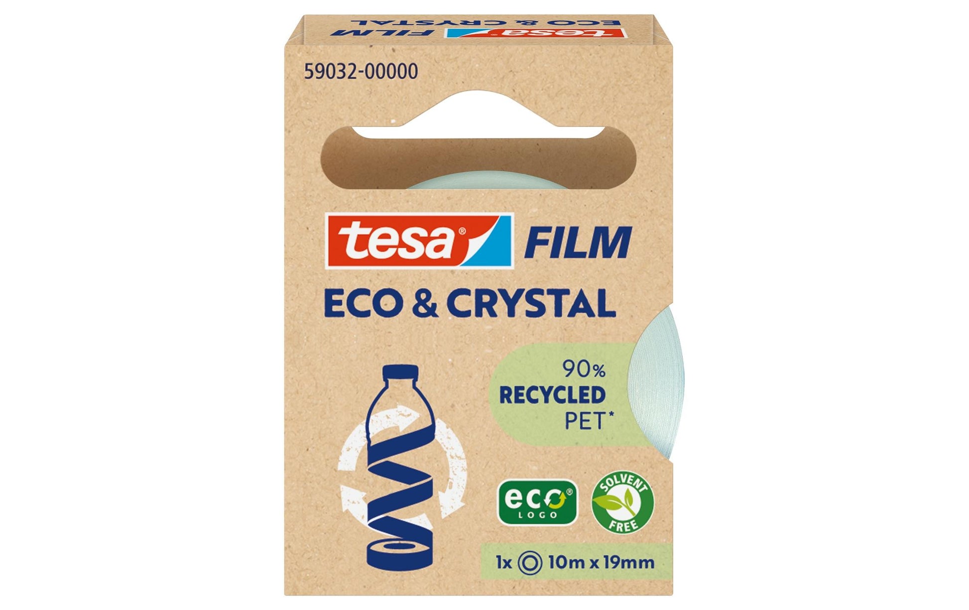 TESA Klebeband eco & crystal – 19 mm × 10 m, 1 Rolle
