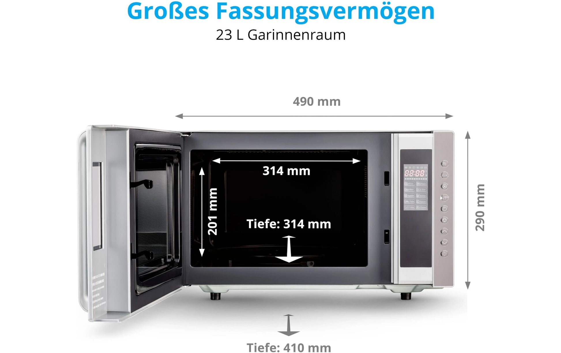 MEDION Kombi-Mikrowelle MD17495 – 23 l, Grill & Heissluft, 800 W – Grau