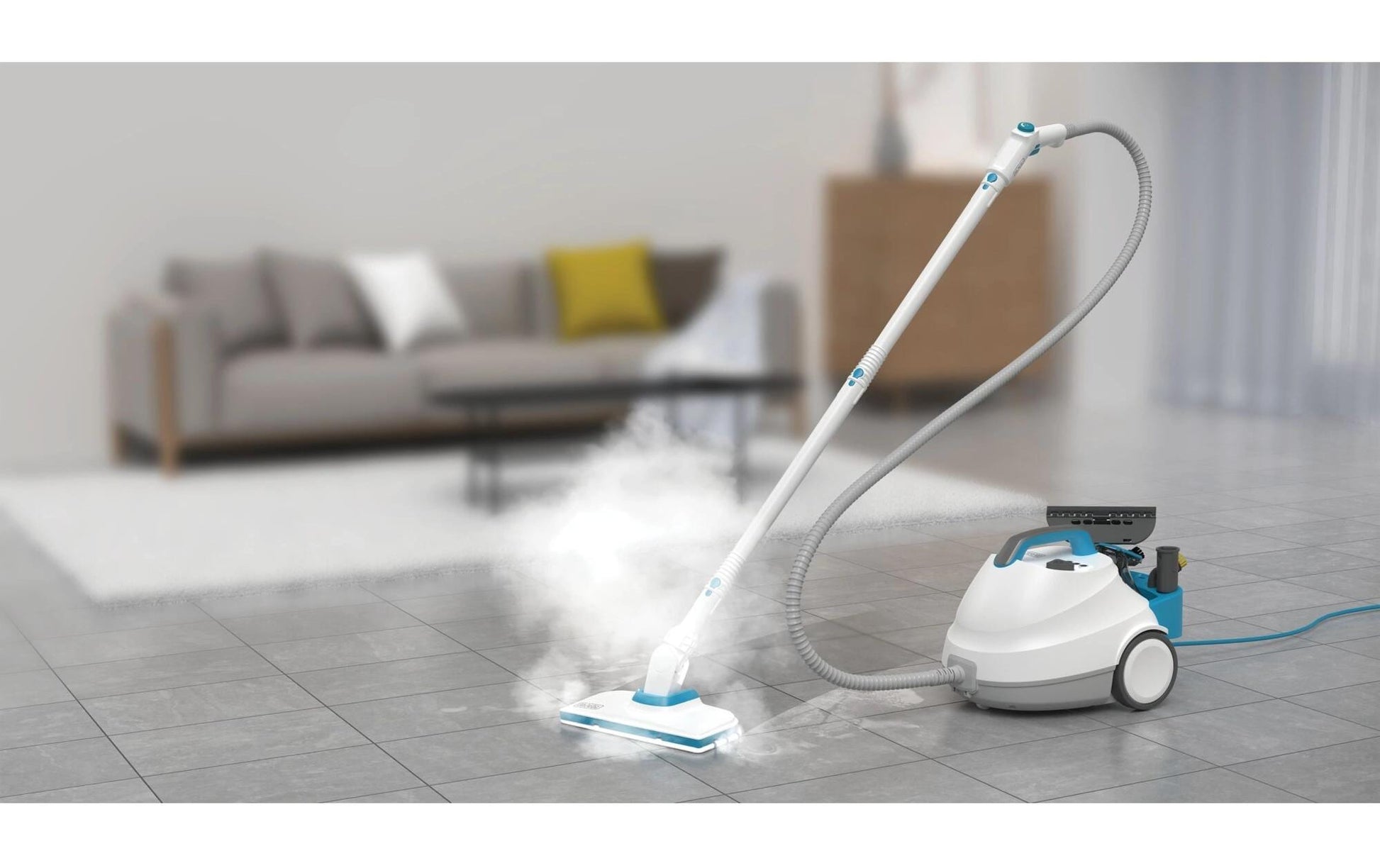 Black & Decker BLACK+DECKER Dampfreiniger – 1200 ml, weiss, für Arbeitsflächen