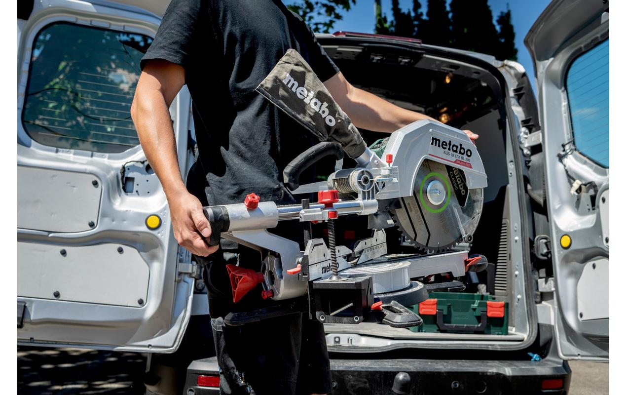 Metabo Kapp- und Gehrungssäge KGS 18 LTX BL 305 – 18 V (CAS) – Sägeblatt-Ø 305 mm – Solo – Brushless