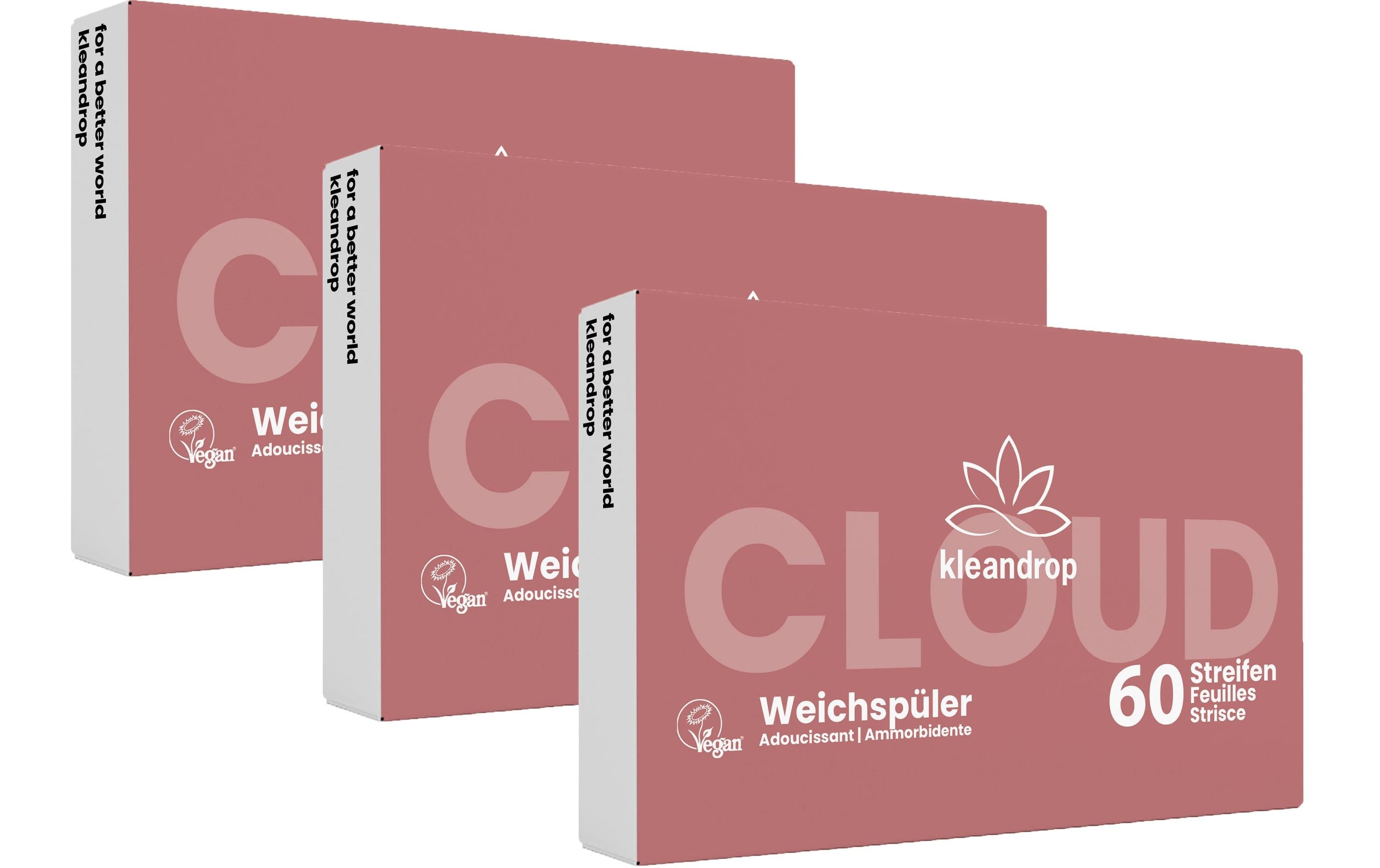 Kleandrop Waschstreifen Clouds – Blumen – 180 Streifen – biologisch abbaubar
