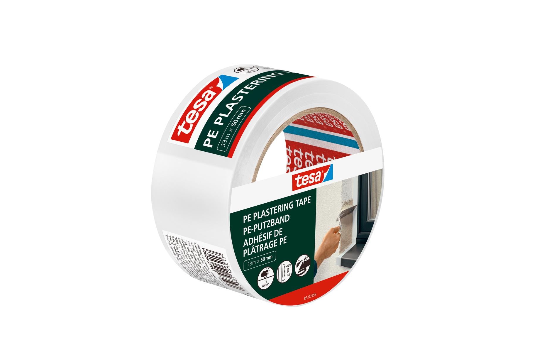 TESA Putzband, weiss – 50 mm × 33,0 m, Polyethylen, innen/aussen