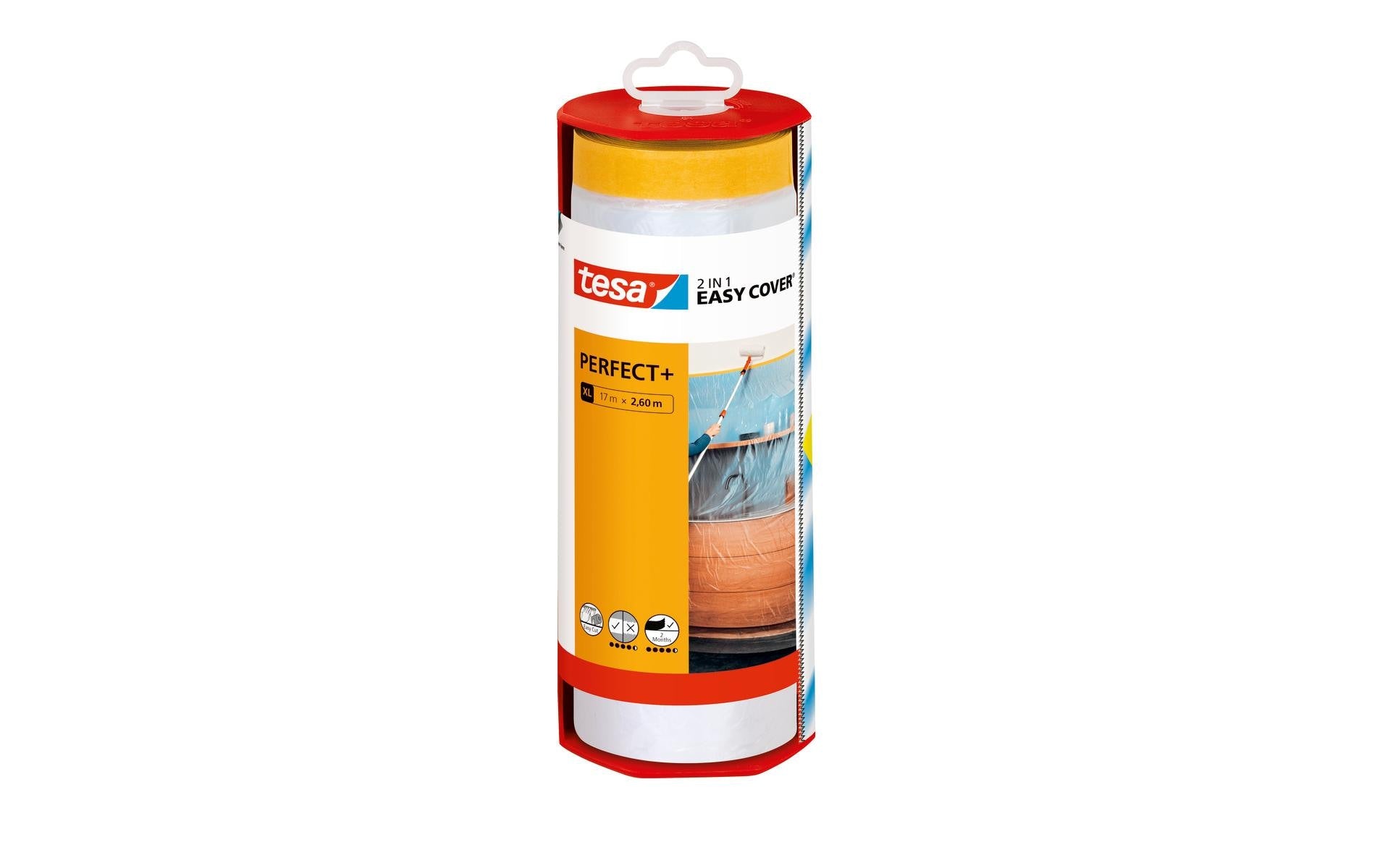 TESA Abdeckfolie mit Band, transparent – 17'000 mm × 2,6 m