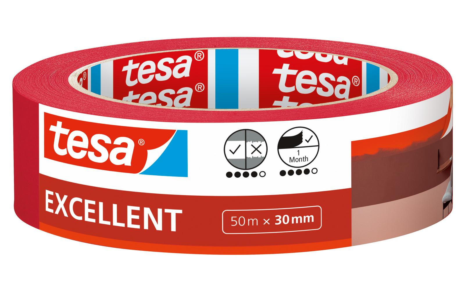 TESA Putzband, Schwarz – 30 mm × 50 m, Polyethylen, UV-beständig, Wetterbeständig