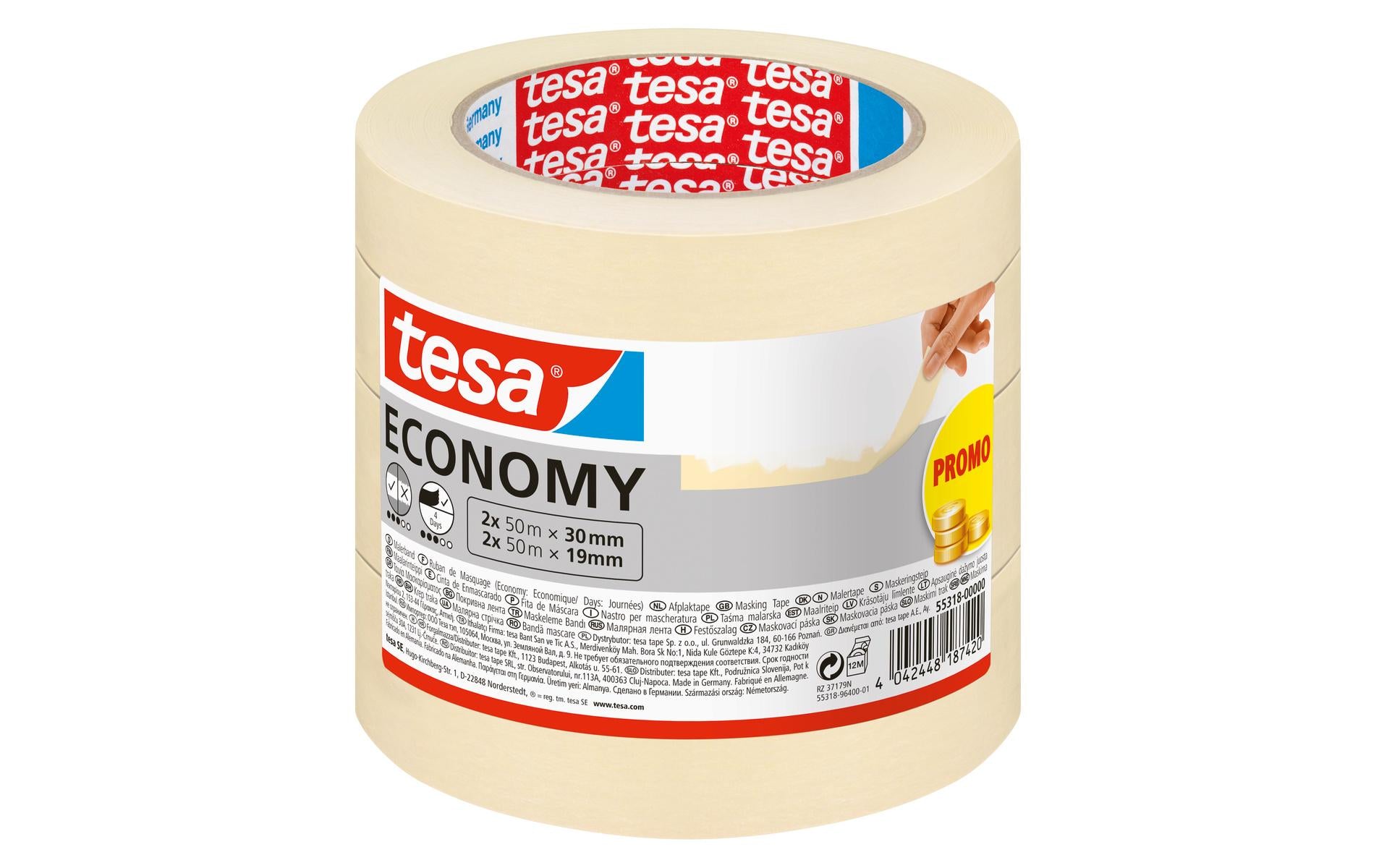 TESA Malerband Economy – 50 mm × 30,0 m, innen
