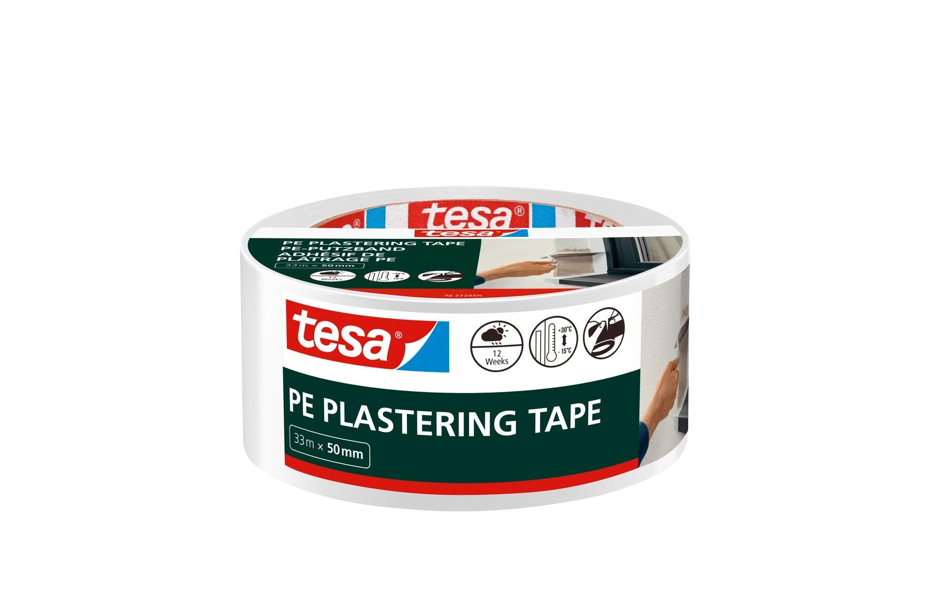 TESA Putzband, weiss – 50 mm × 33,0 m, Polyethylen, innen/aussen